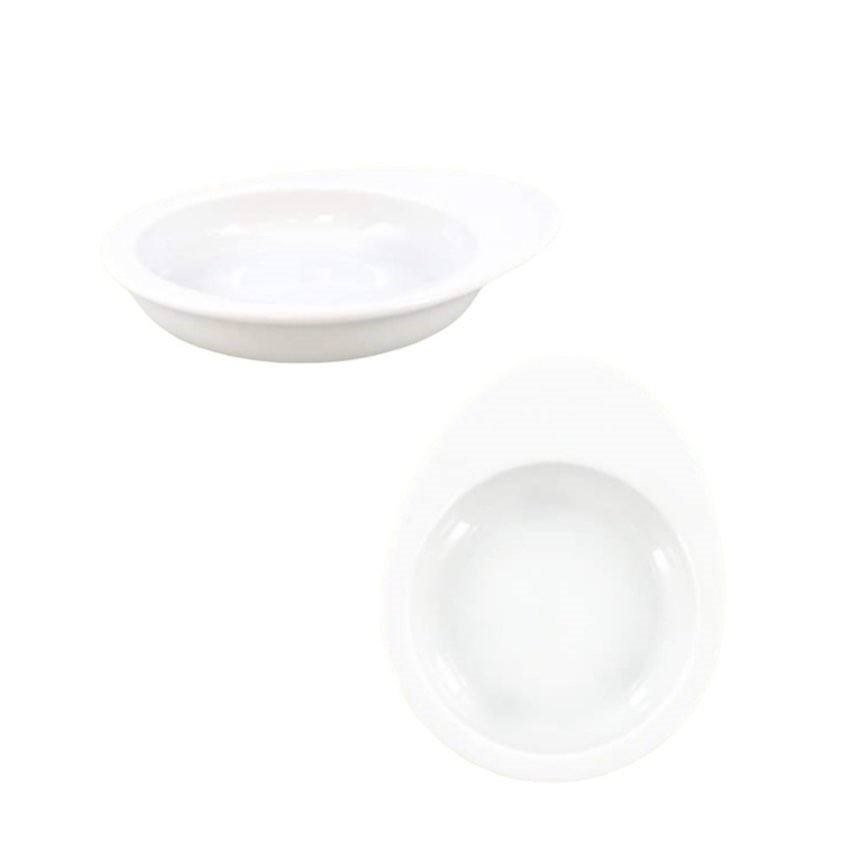 貓/狗 白色蛋形淺食碗   