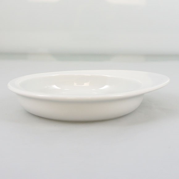 貓/狗 白色蛋形淺食碗   