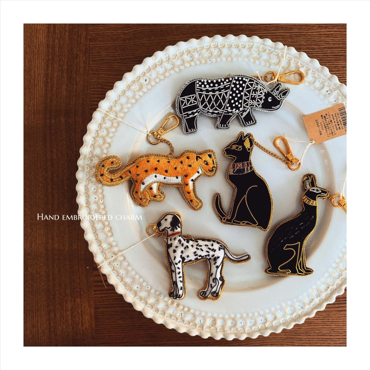 手工刺繡動物吊飾