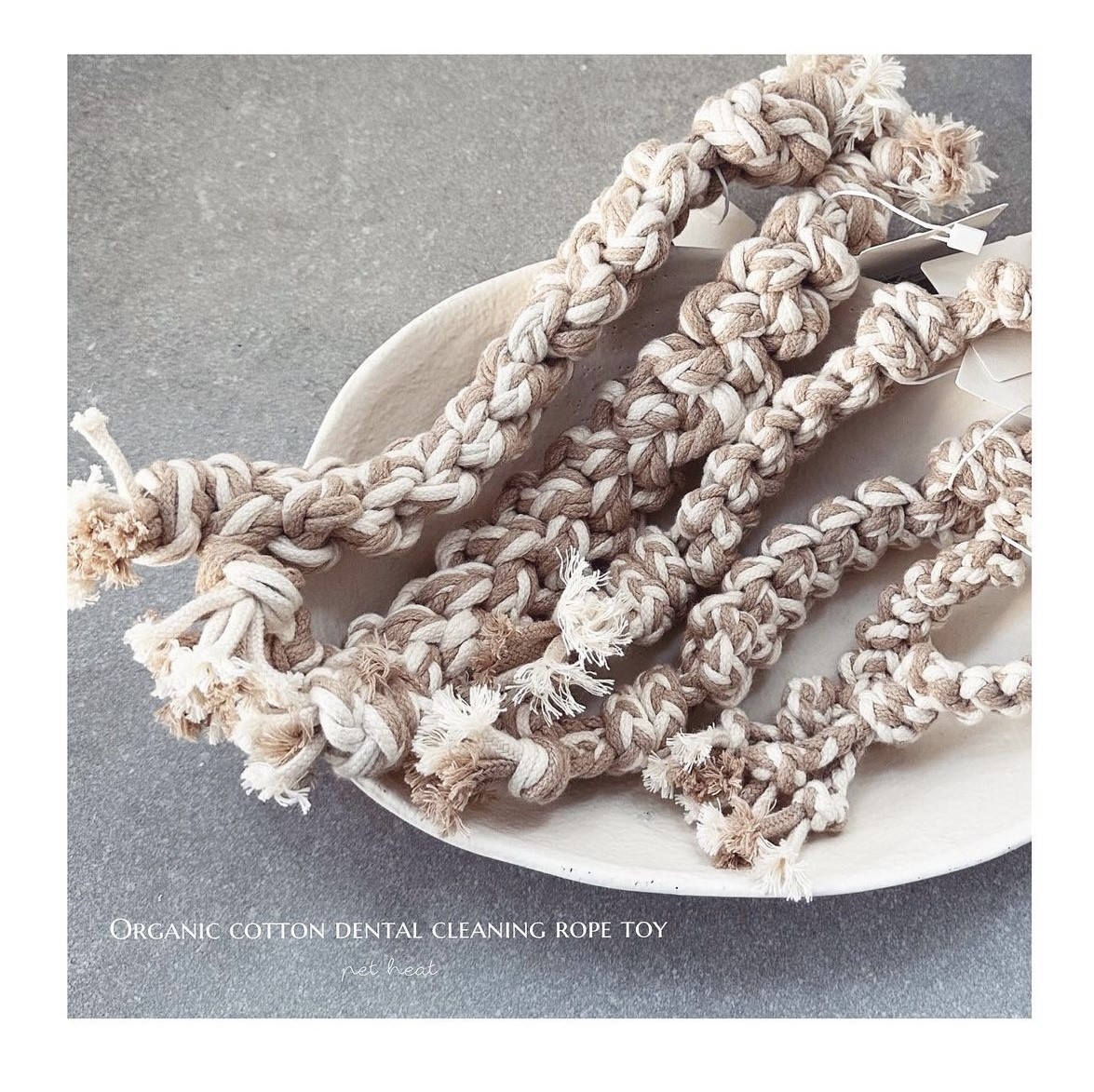 Organic cotton dental cleaning rope toy        ｜有機棉潔牙繩玩具
