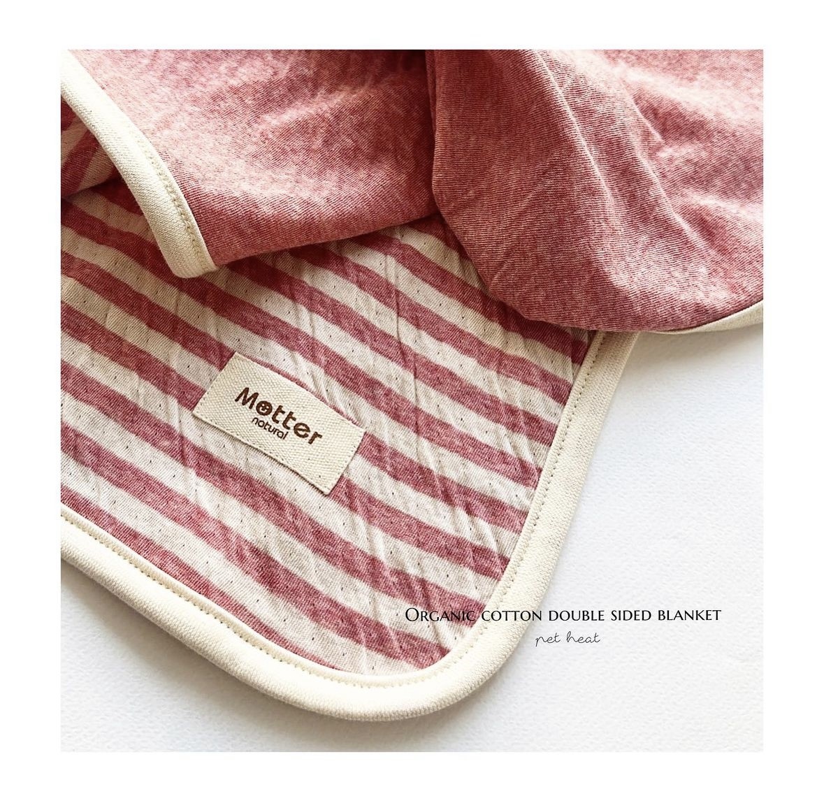 Organic cotton striped reversible blanket ｜ 有機棉條紋雙面毯