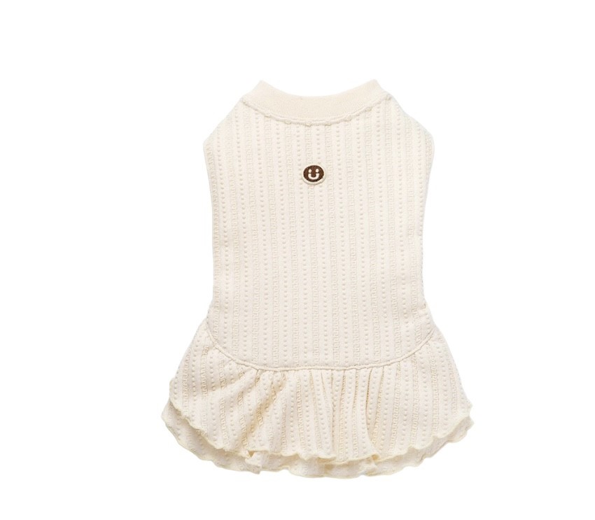 Organic cotton lace knitwear dress ｜有機棉蕾絲針織洋裝