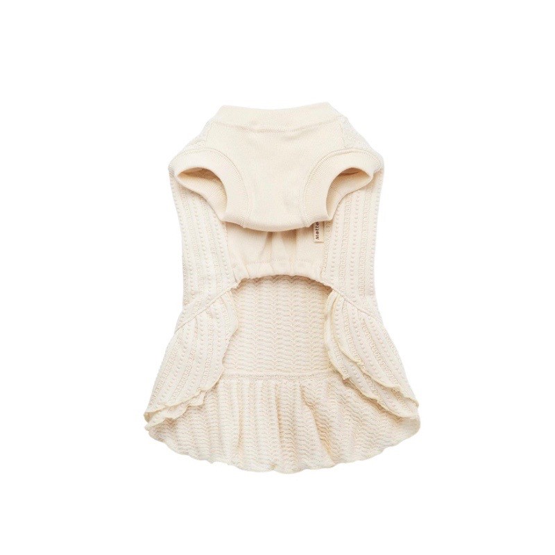 Organic cotton lace knitwear dress ｜有機棉蕾絲針織洋裝