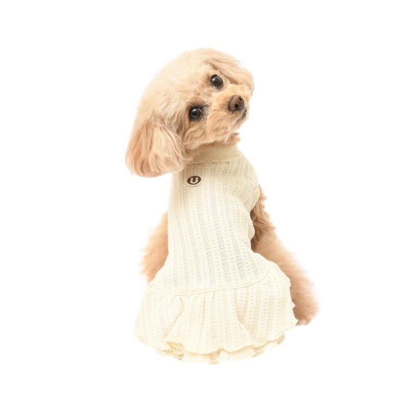Organic cotton lace knitwear dress ｜有機棉蕾絲針織洋裝