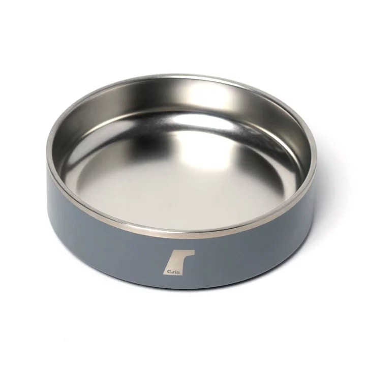 GRIS DW BOWL GREY   |  灰色雙層不銹鋼寵物碗 