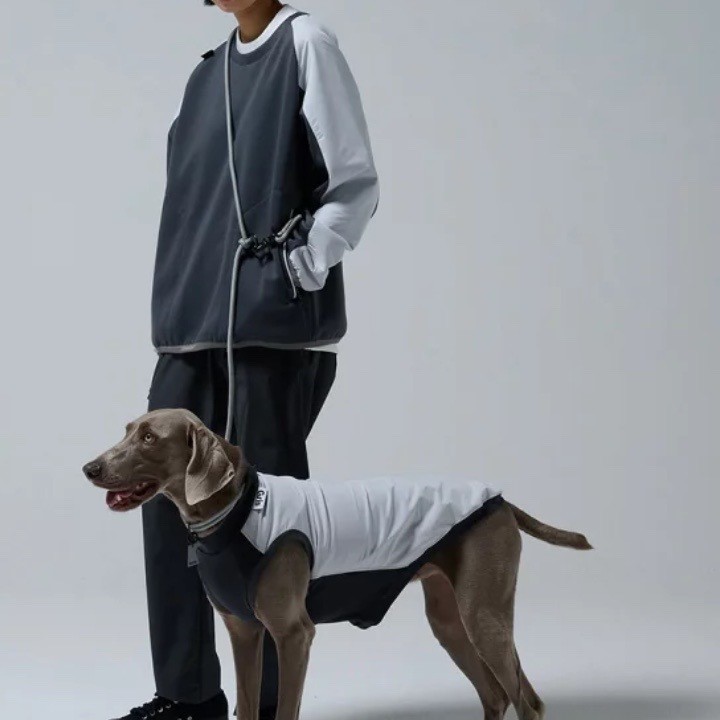 GRIS THE SHOULDER LEASH LIMESTONE  | 斜背式牽繩／灰