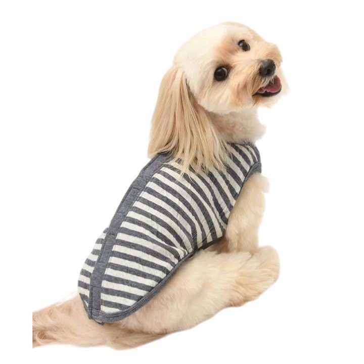 Organic cotton button-back striped shirt ｜有機棉背扣式條紋衫