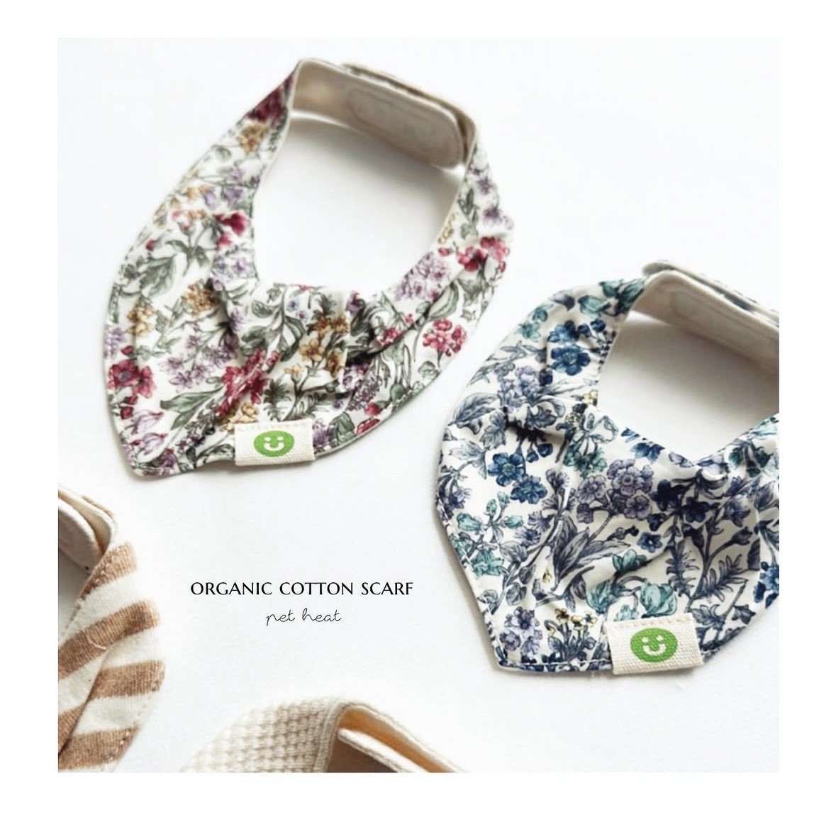 organic cotton scarf ｜有機棉領巾 / 碎花條紋