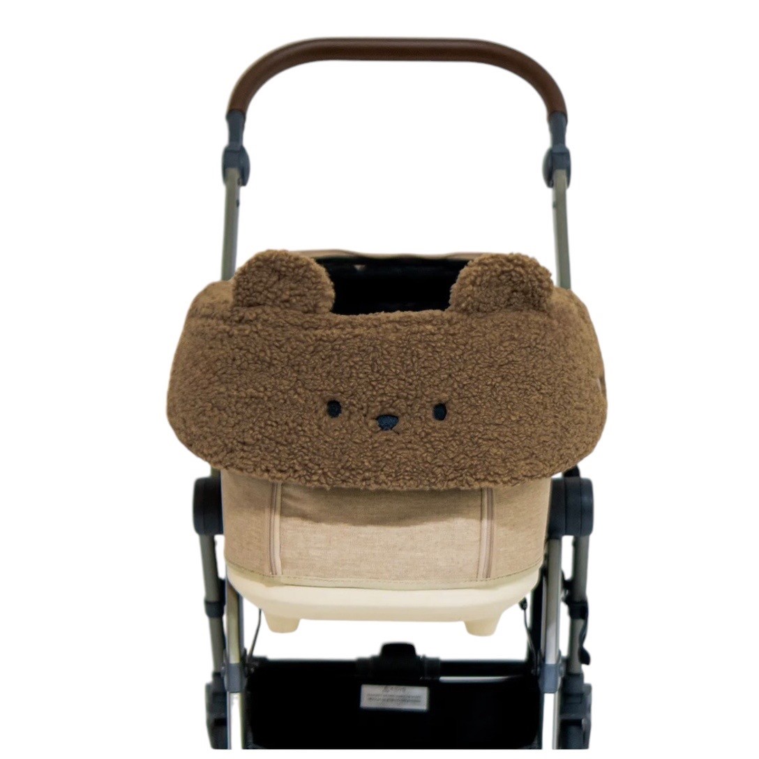 HarrysPet推車護套-毛絨熊造型 深咖 