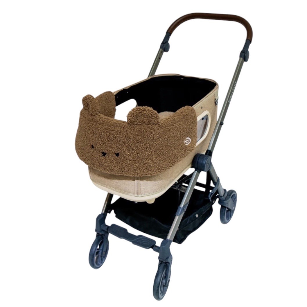 HarrysPet推車護套-毛絨熊造型 深咖 
