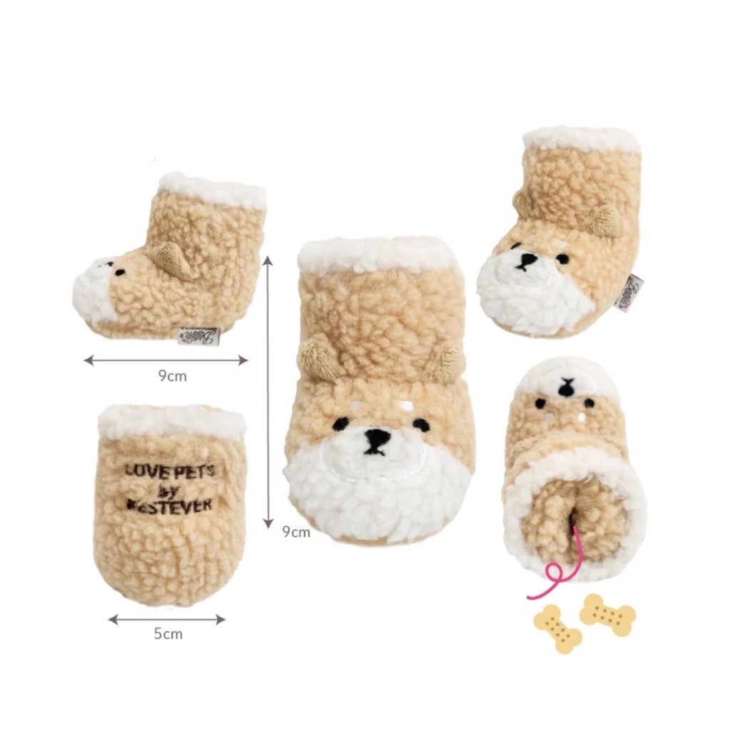 毛毛雪靴藏食玩具｜柴犬