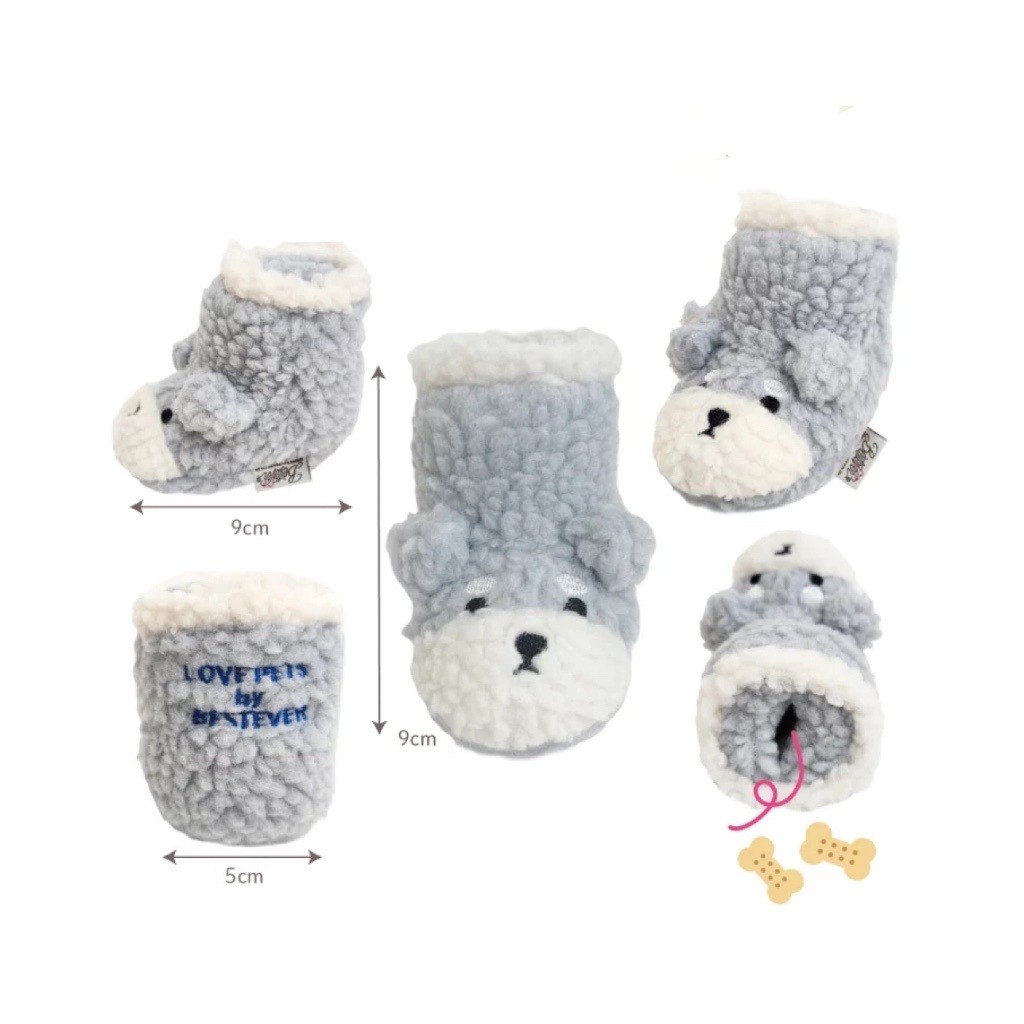 毛毛雪靴藏食玩具｜雪納瑞