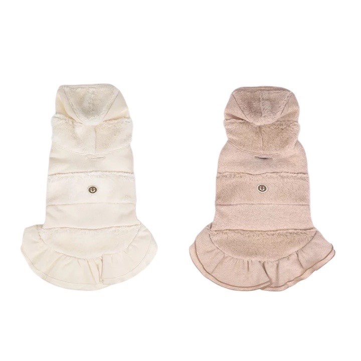 Organic cotton wool brushed hooded ddress｜有機棉羊毛刷絨連帽洋裝