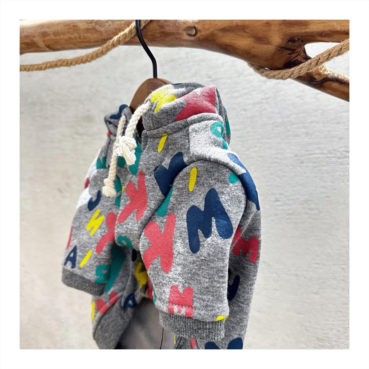 colorful lettered brushed hoodie ｜彩色字母刷毛連帽衫