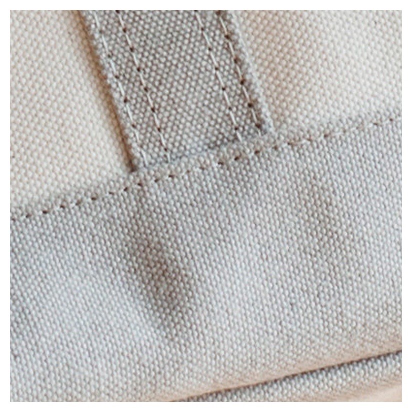 free stitch 雙色亞麻手提包 