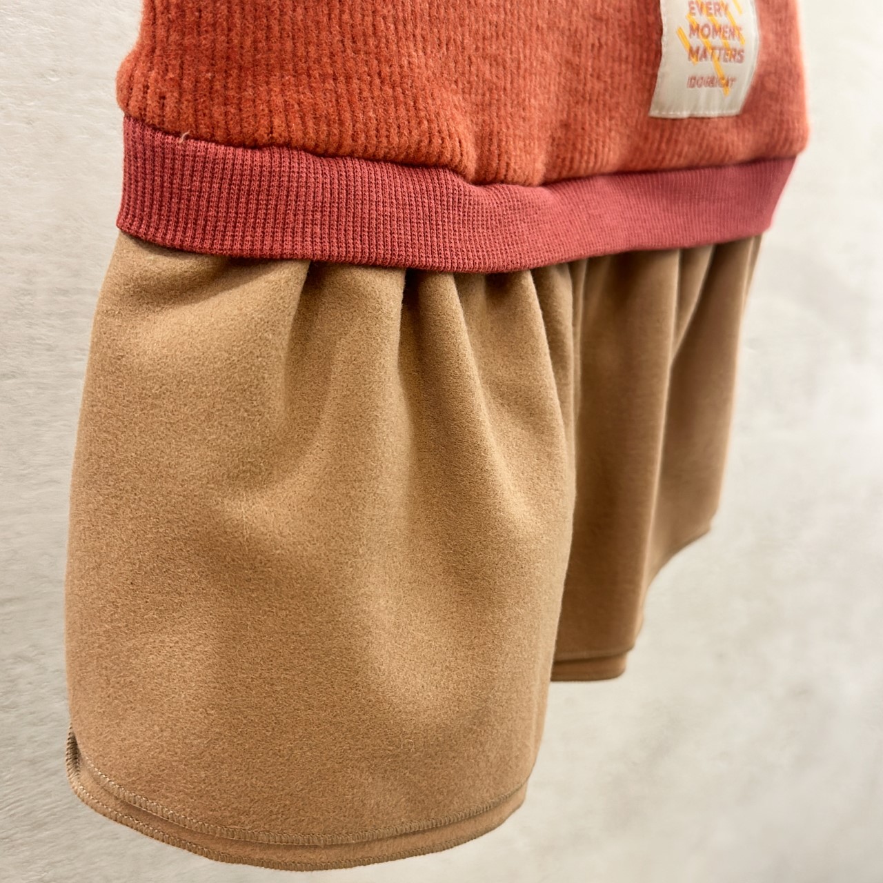 SALE |  橘紅毛呢連帽氣質洋裝  XL /XXL