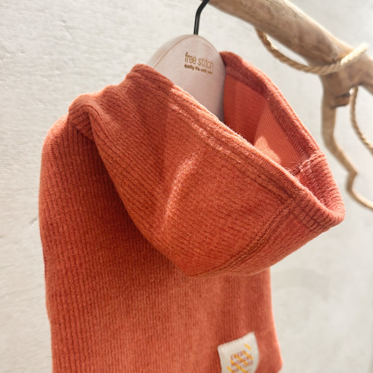 SALE |  橘紅毛呢連帽氣質洋裝  XL /XXL
