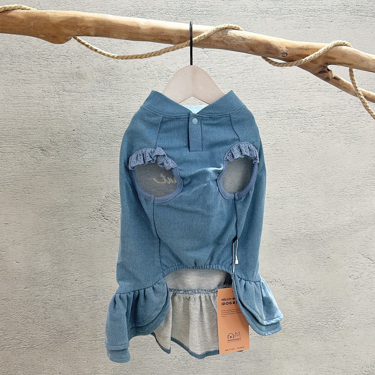 SALE | 牛仔刺繡字母小洋裝 XXL 
