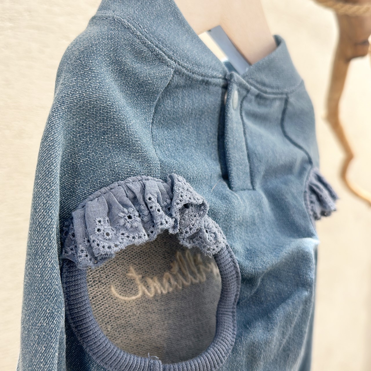 SALE | 牛仔刺繡字母小洋裝 XXL 