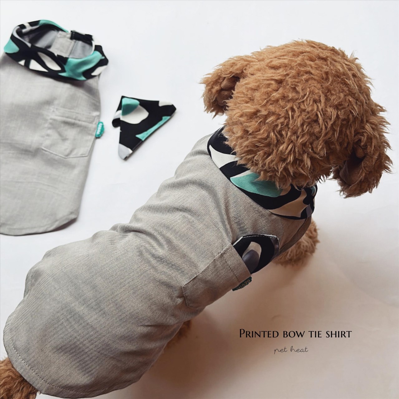 Printed Bow Tie Shirt  ｜印花領結薄料襯衫 