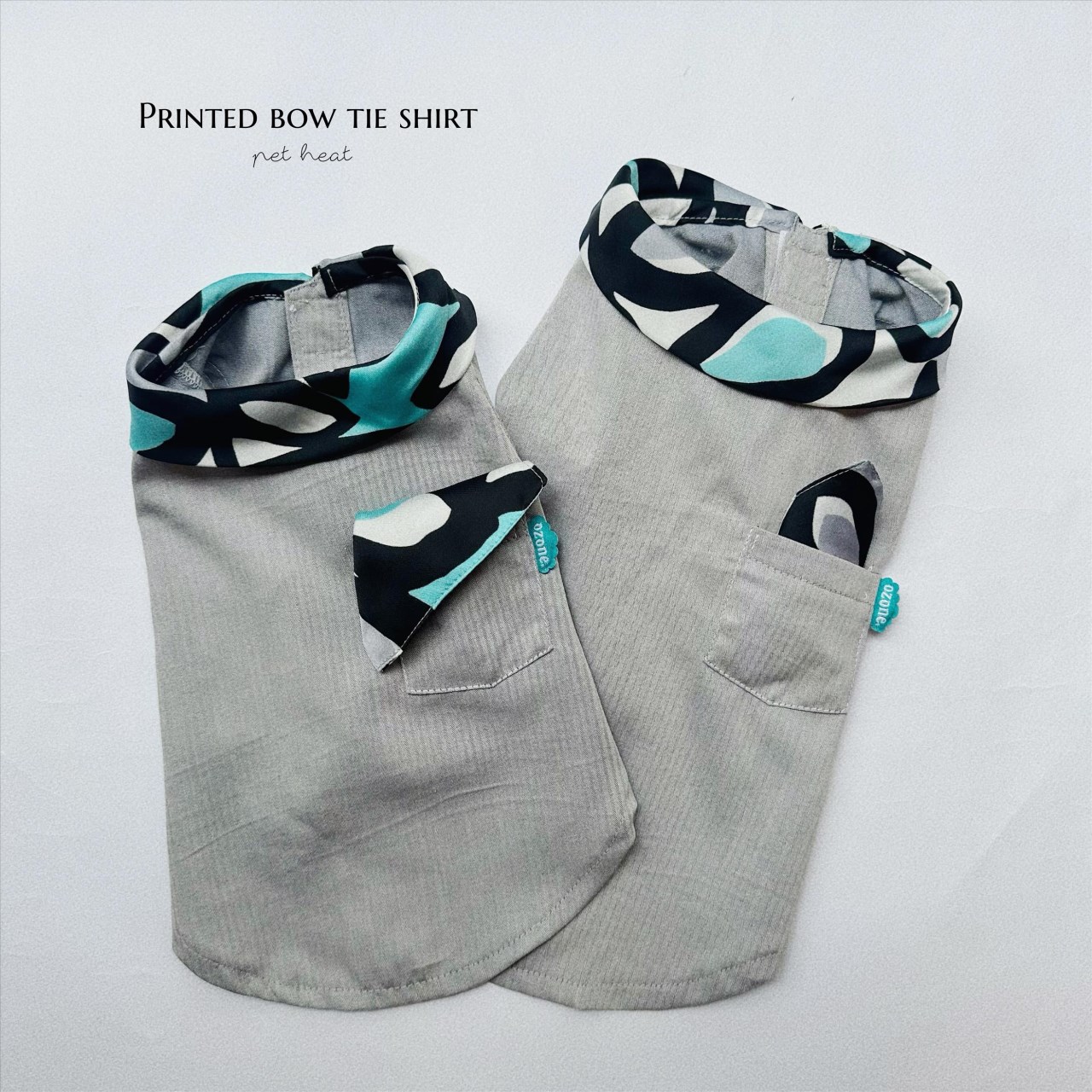 Printed Bow Tie Shirt  ｜印花領結薄料襯衫 