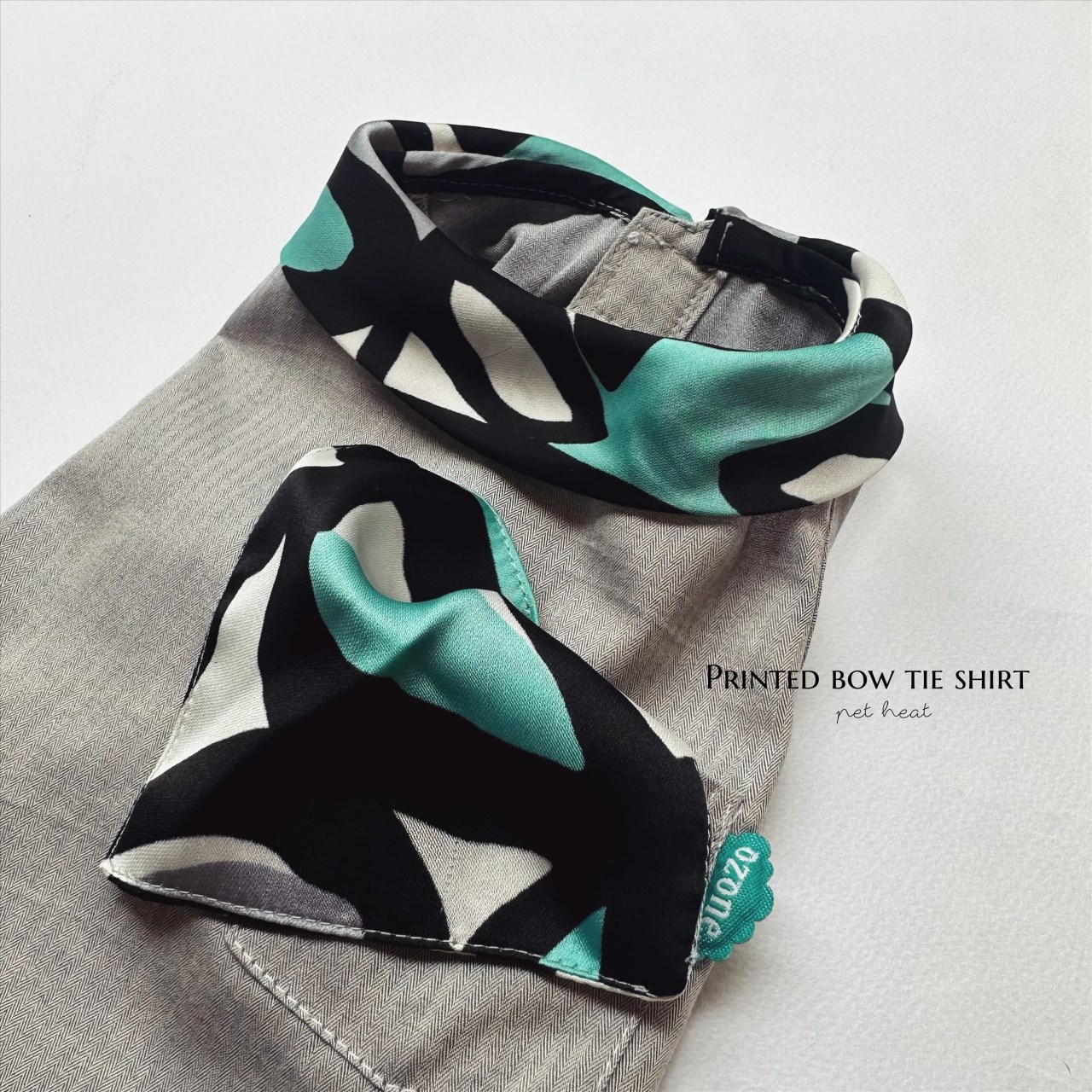 Printed Bow Tie Shirt  ｜印花領結薄料襯衫 