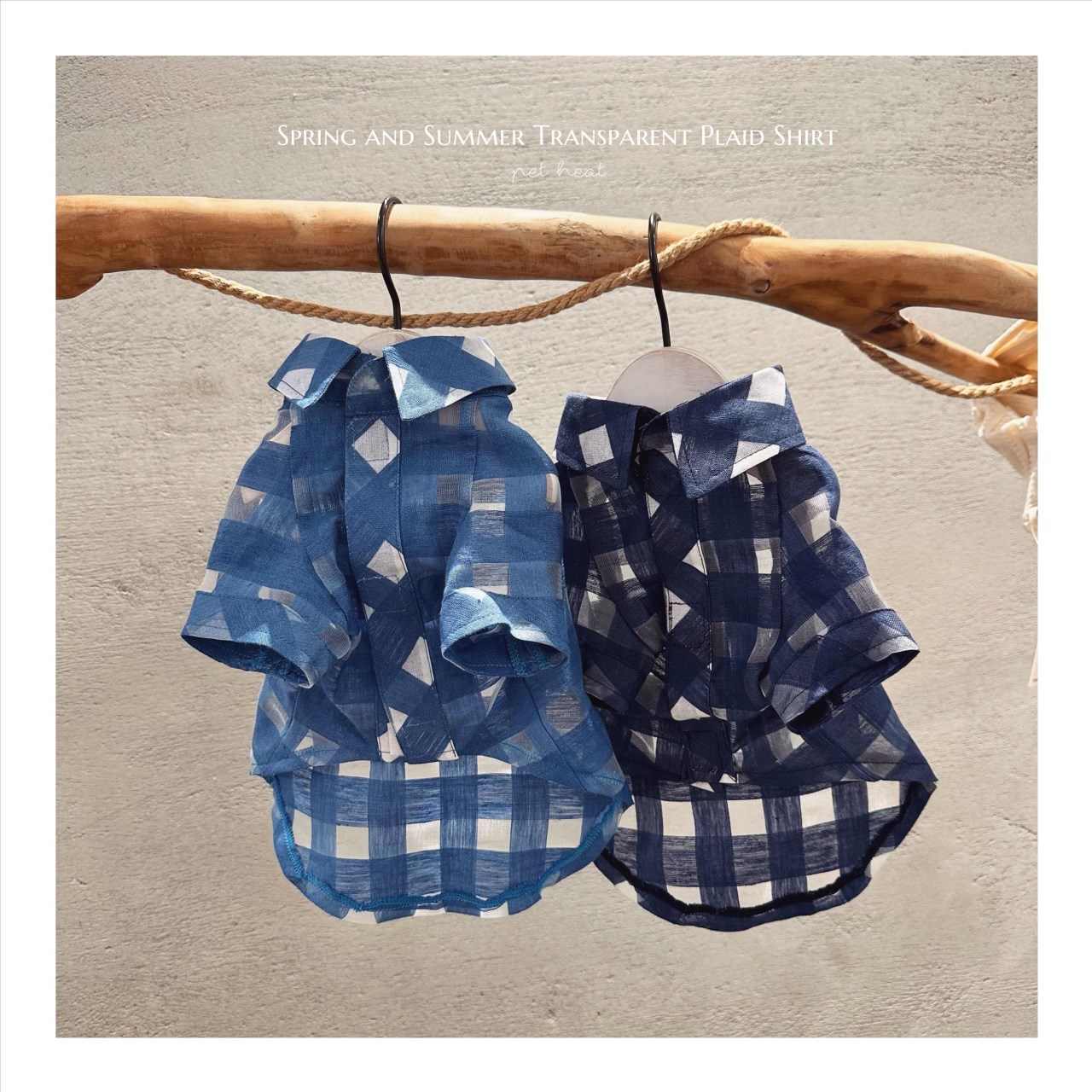 Spring and Summer Transparent Plaid Shirt ｜春夏透膚格紋襯衫
