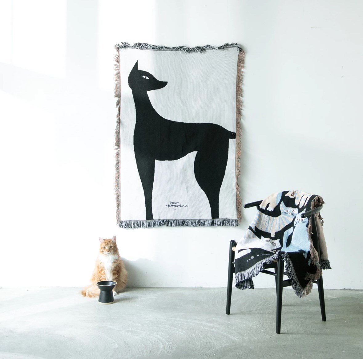 Multi Blanket “kuro neko” 山口一郎 藝術毯