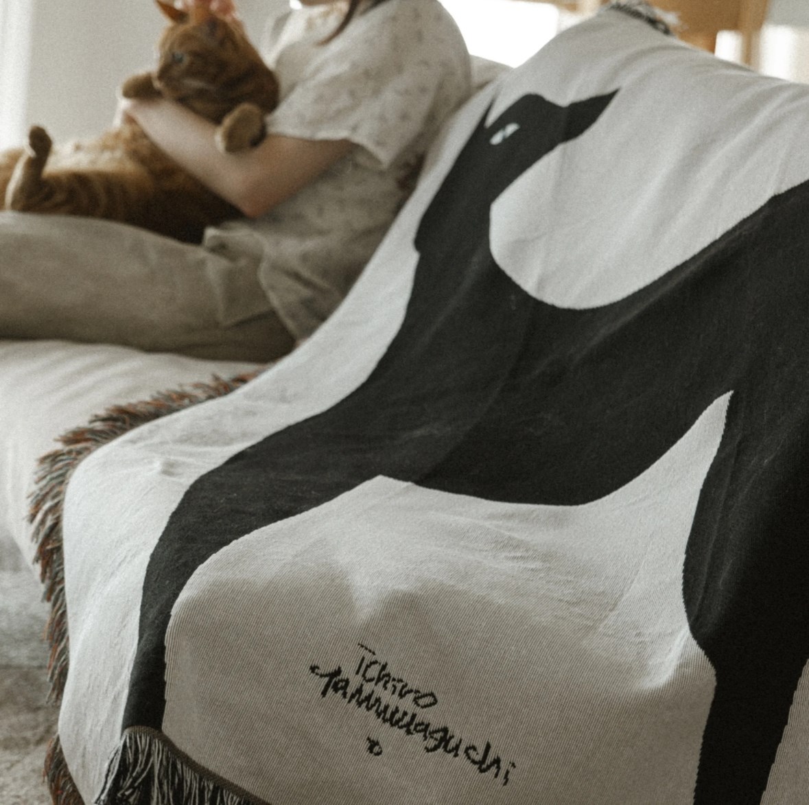 Multi Blanket “kuro neko” 山口一郎 藝術毯