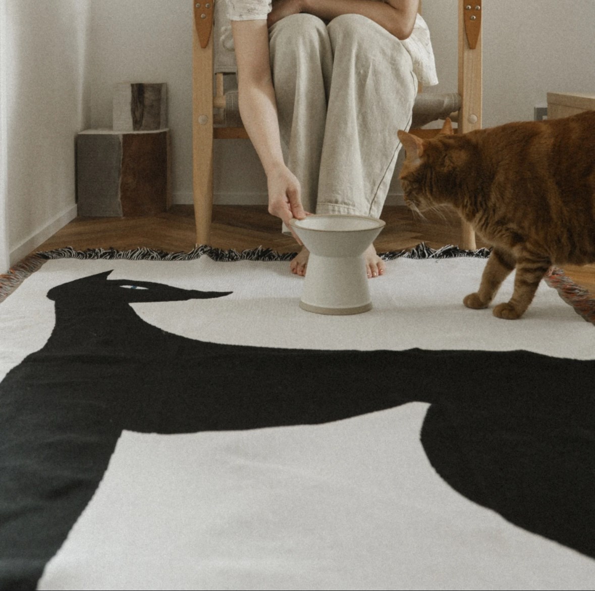 Multi Blanket “kuro neko” 山口一郎 藝術毯
