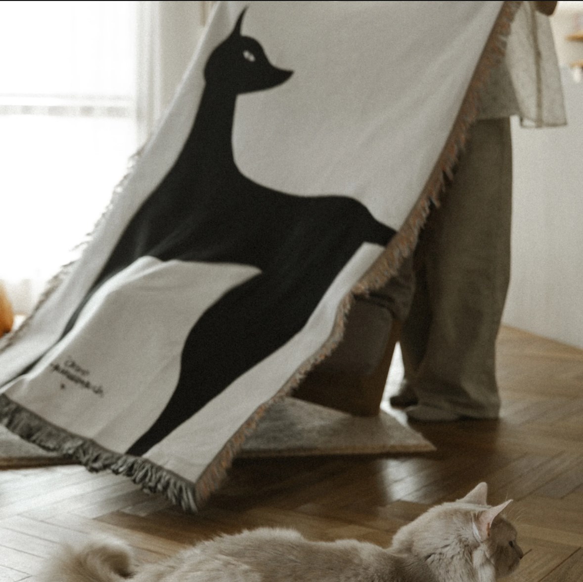 Multi Blanket “kuro neko” 山口一郎 藝術毯