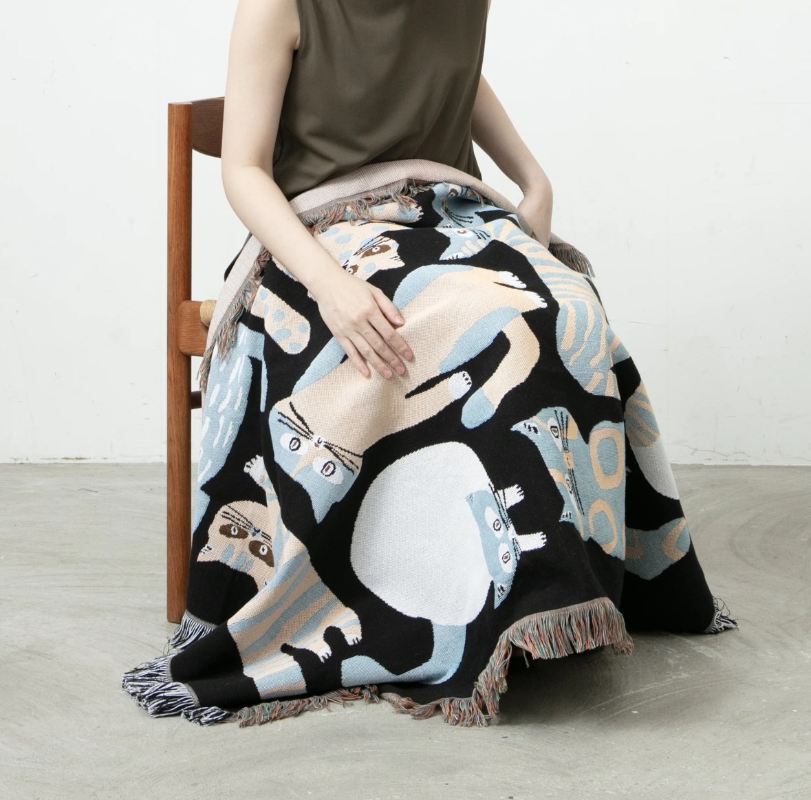 Multi Blanket “nekomoyou” 坪井香保里 藝術毯