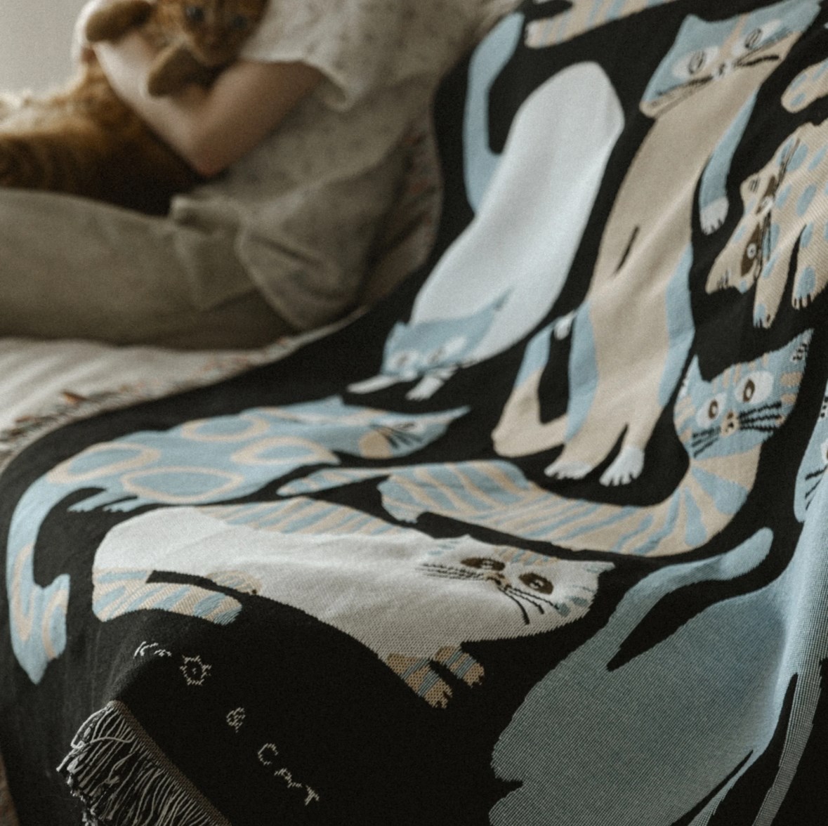Multi Blanket “nekomoyou” 坪井香保里 藝術毯