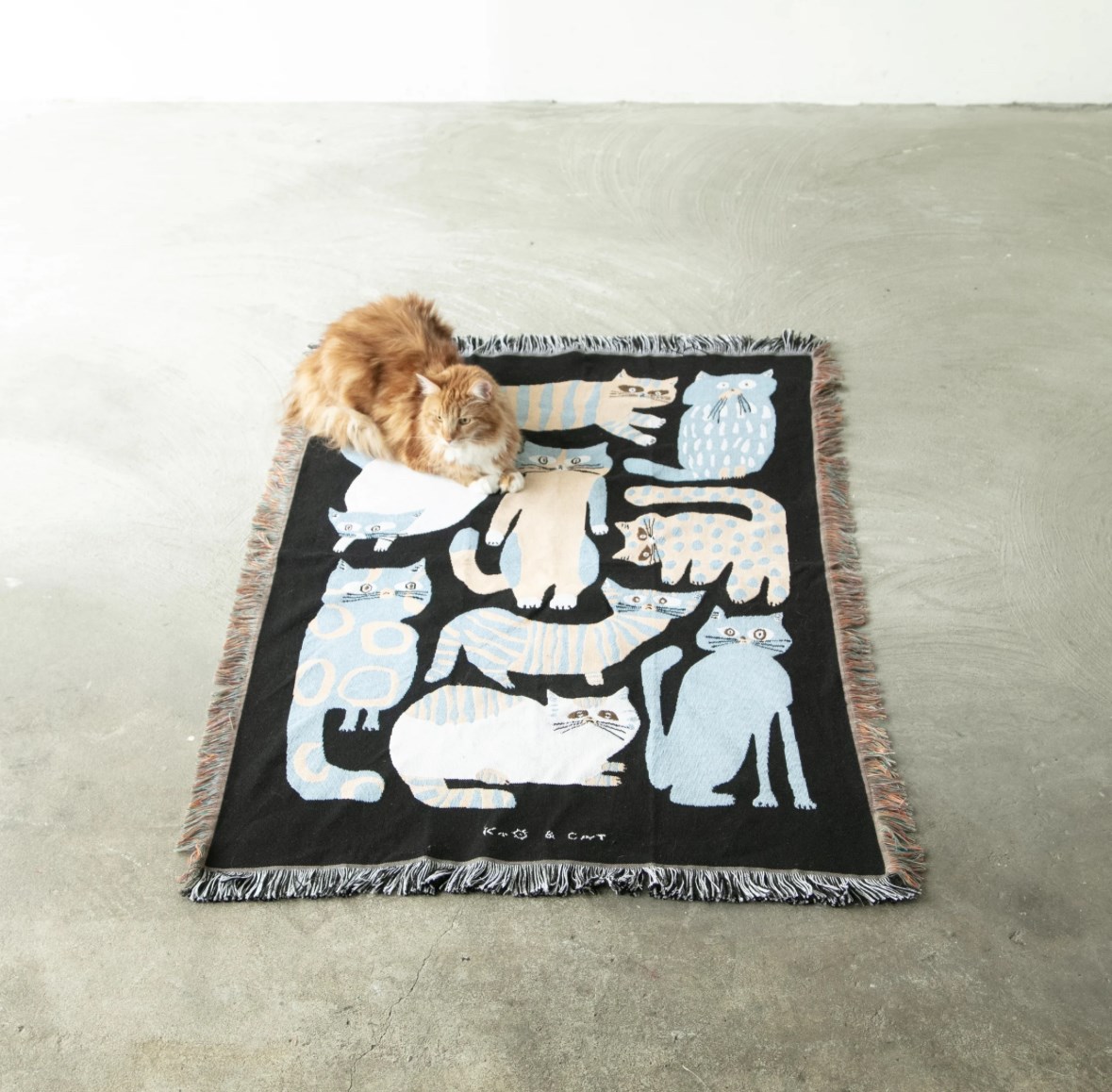 Multi Blanket “nekomoyou” 坪井香保里 藝術毯