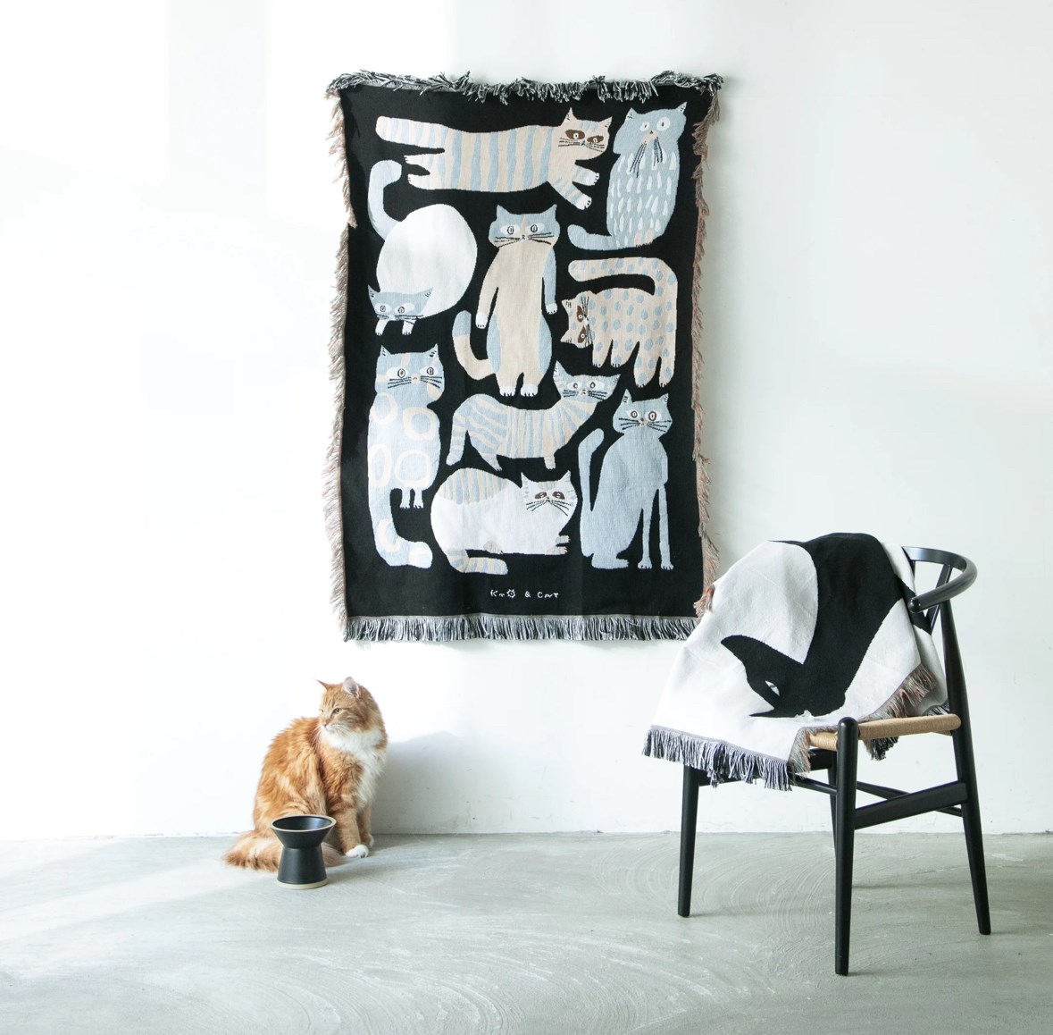 Multi Blanket “nekomoyou” 坪井香保里 藝術毯