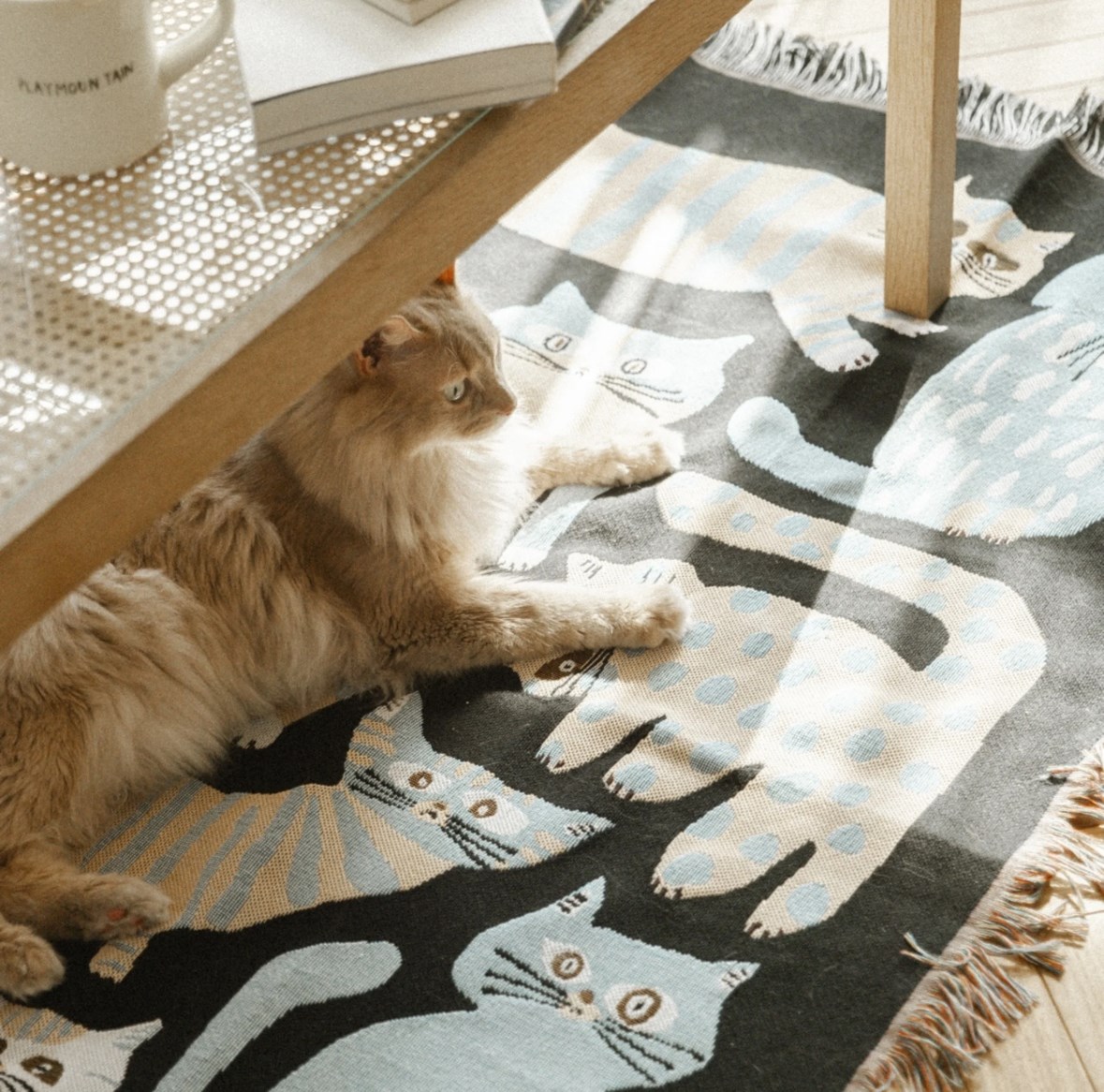 Multi Blanket “nekomoyou” 坪井香保里 藝術毯