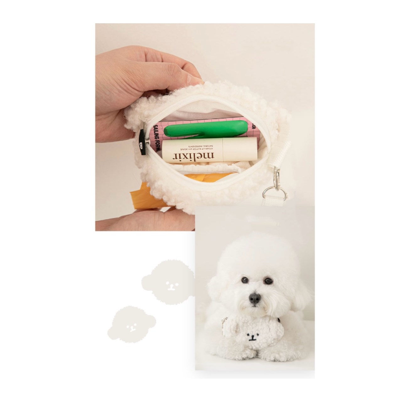 可愛比熊犬拾便小袋／掛飾