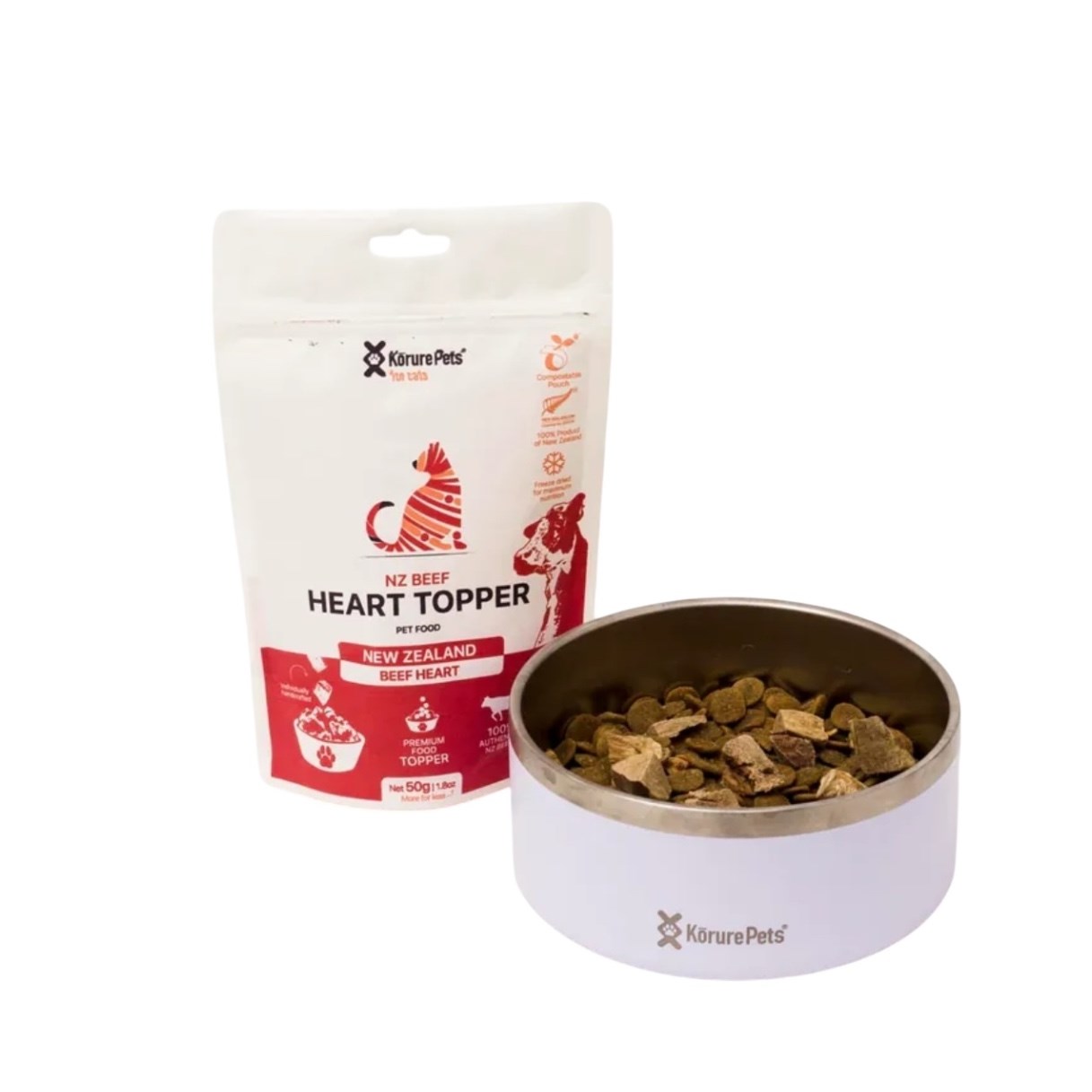 KORURE｜紐西蘭牛心凍乾(貓) 50g / 敏感腸胃改善零食