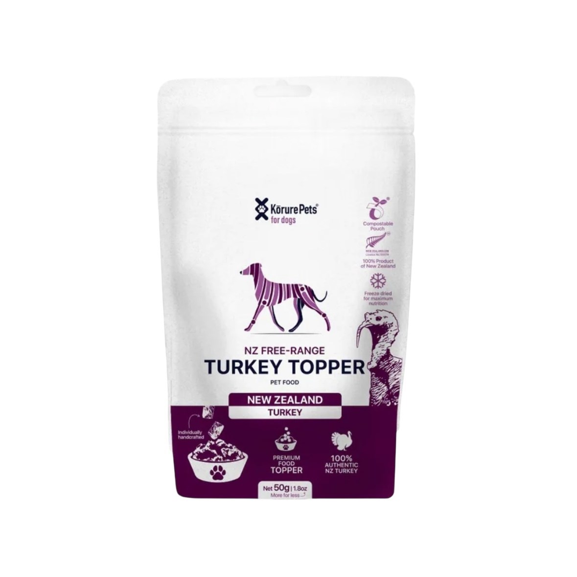 KORURE｜紐西蘭火雞肉凍乾(犬) 50g / 極易消化蛋白質 適合敏感腸胃的零食