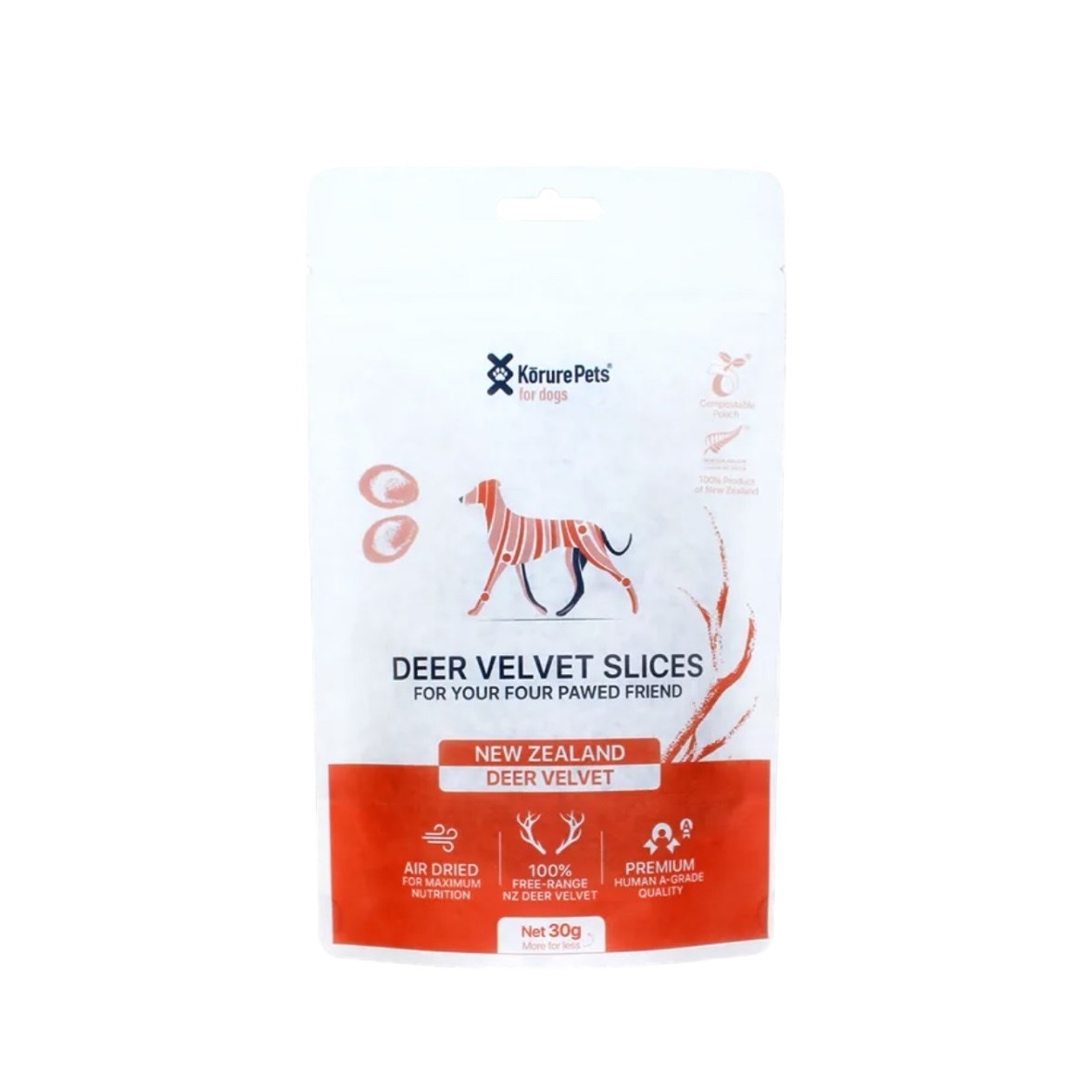 KORURE｜紐西蘭鹿茸凍乾 (犬) 30g / 頂級蛋白質 王室零食