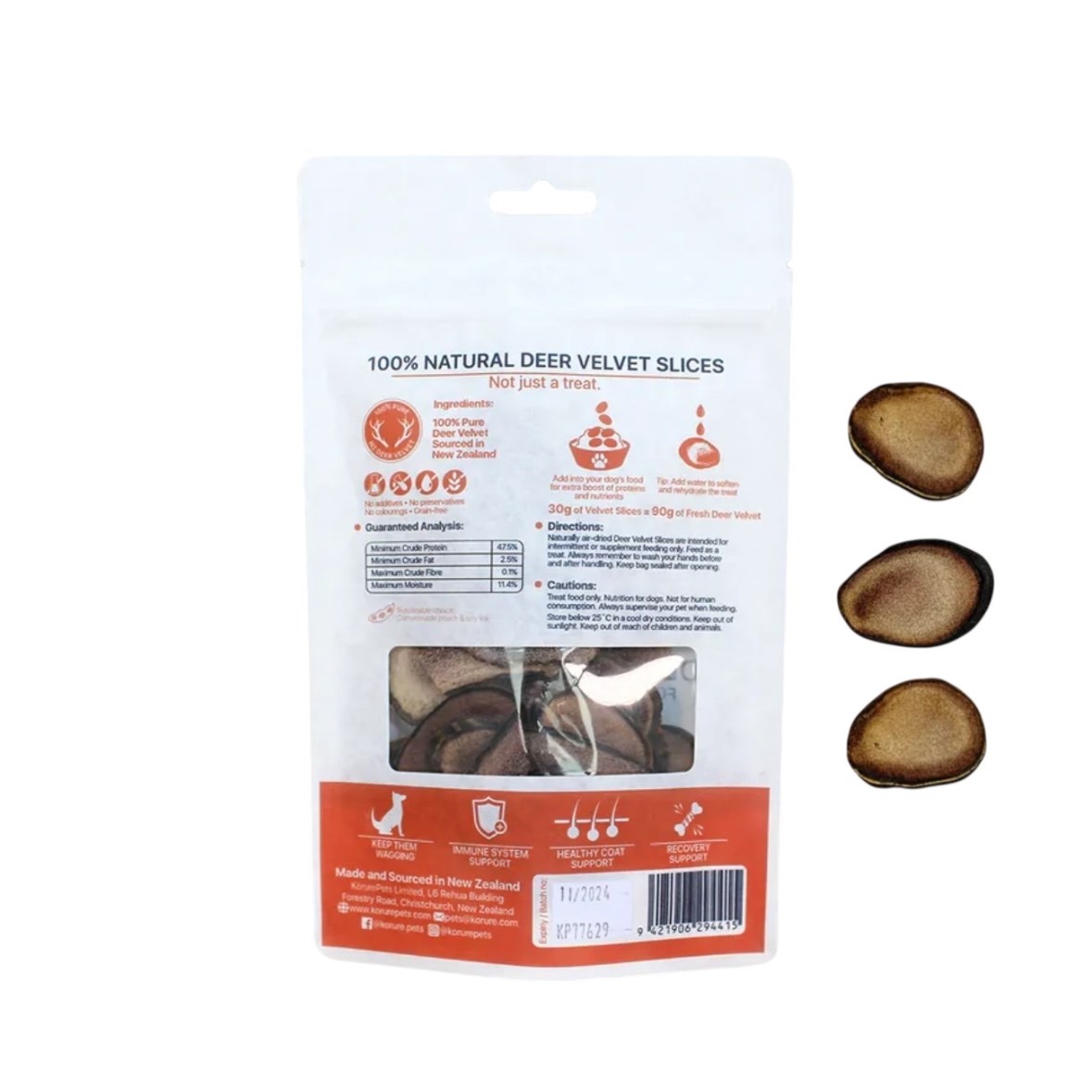 KORURE｜紐西蘭鹿茸凍乾 (犬) 30g / 頂級蛋白質 王室零食