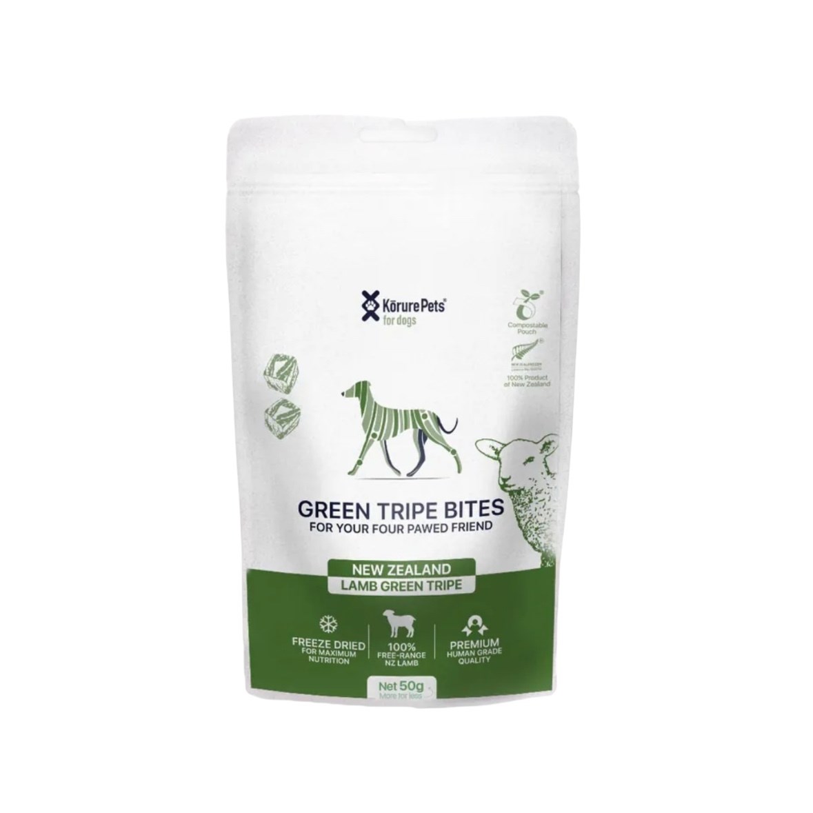 KORURE｜紐西蘭羊肚凍乾(犬) 40g / 極易消化蛋白質 改善敏感腸胃的零食