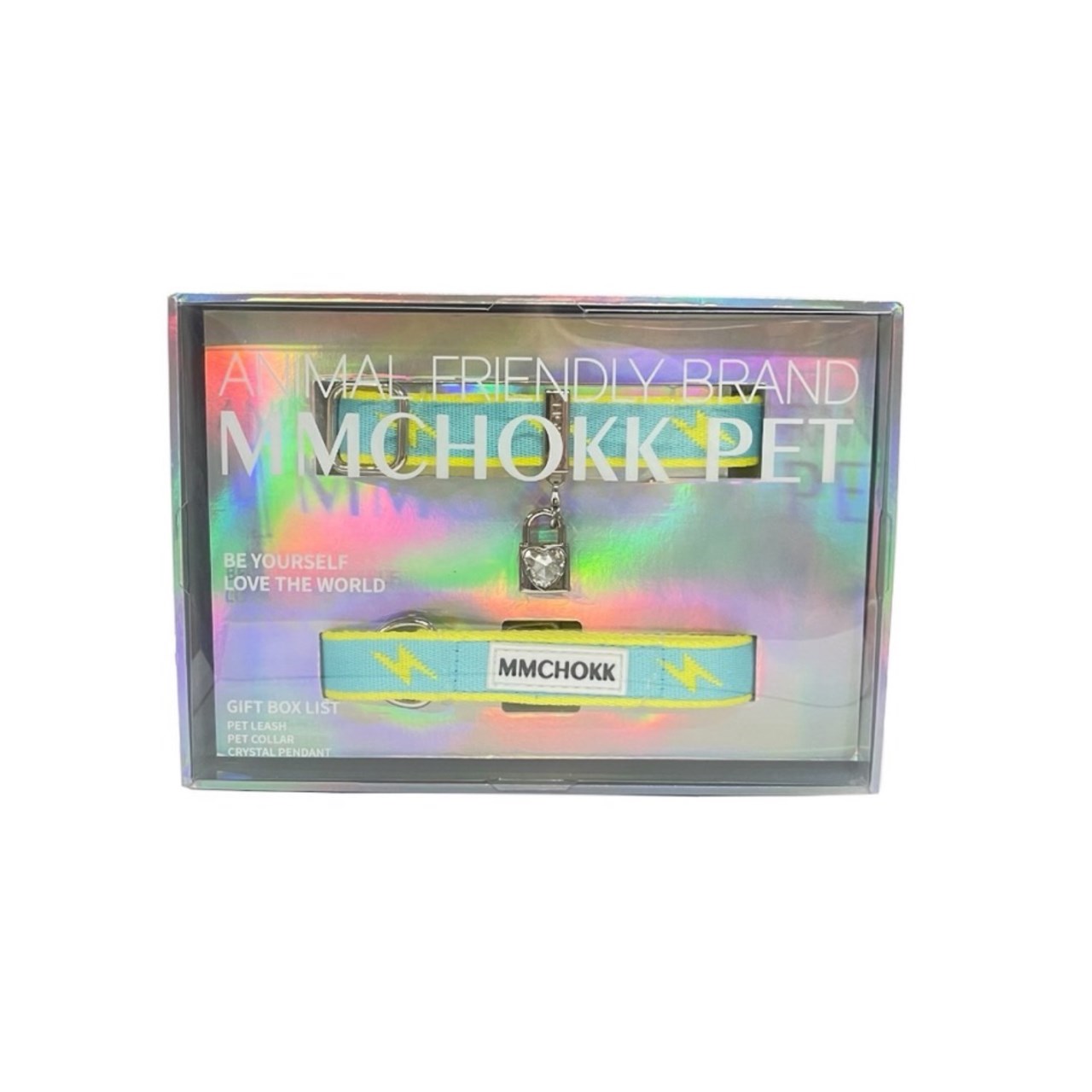 mmchokk- lightning 閃電項圈/牽繩禮盒系列  Blue/Yellow