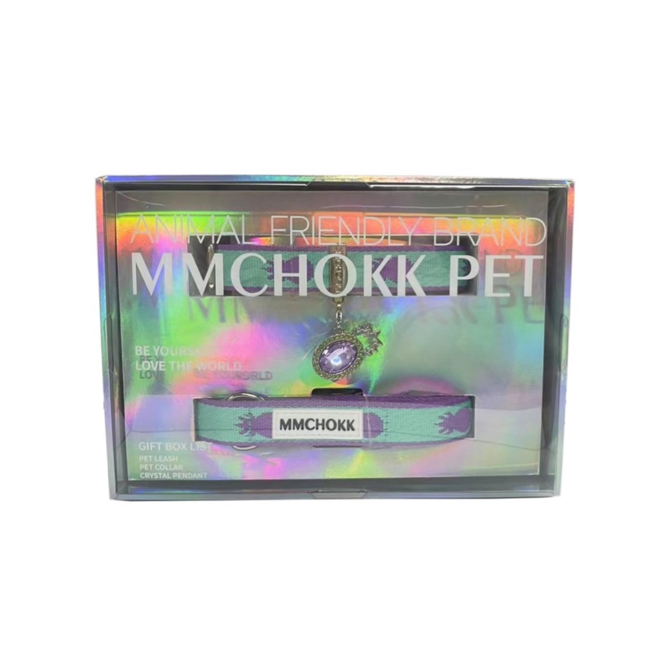 mmchokk- pineapple 鳳梨項圈/牽繩禮盒系列  green/purple