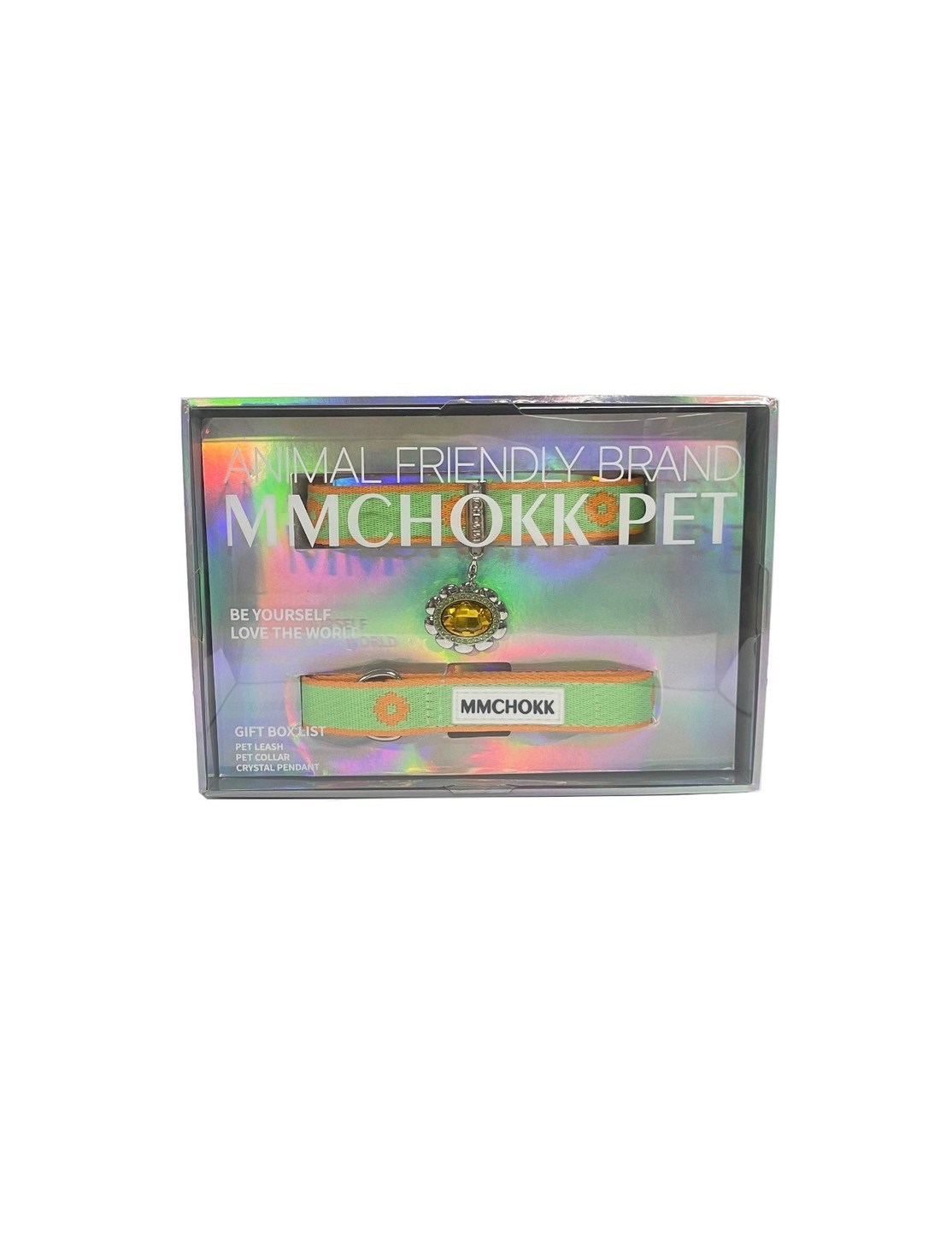 mmchokk- sunflower 小花項圈/牽繩禮盒系列  green/orange