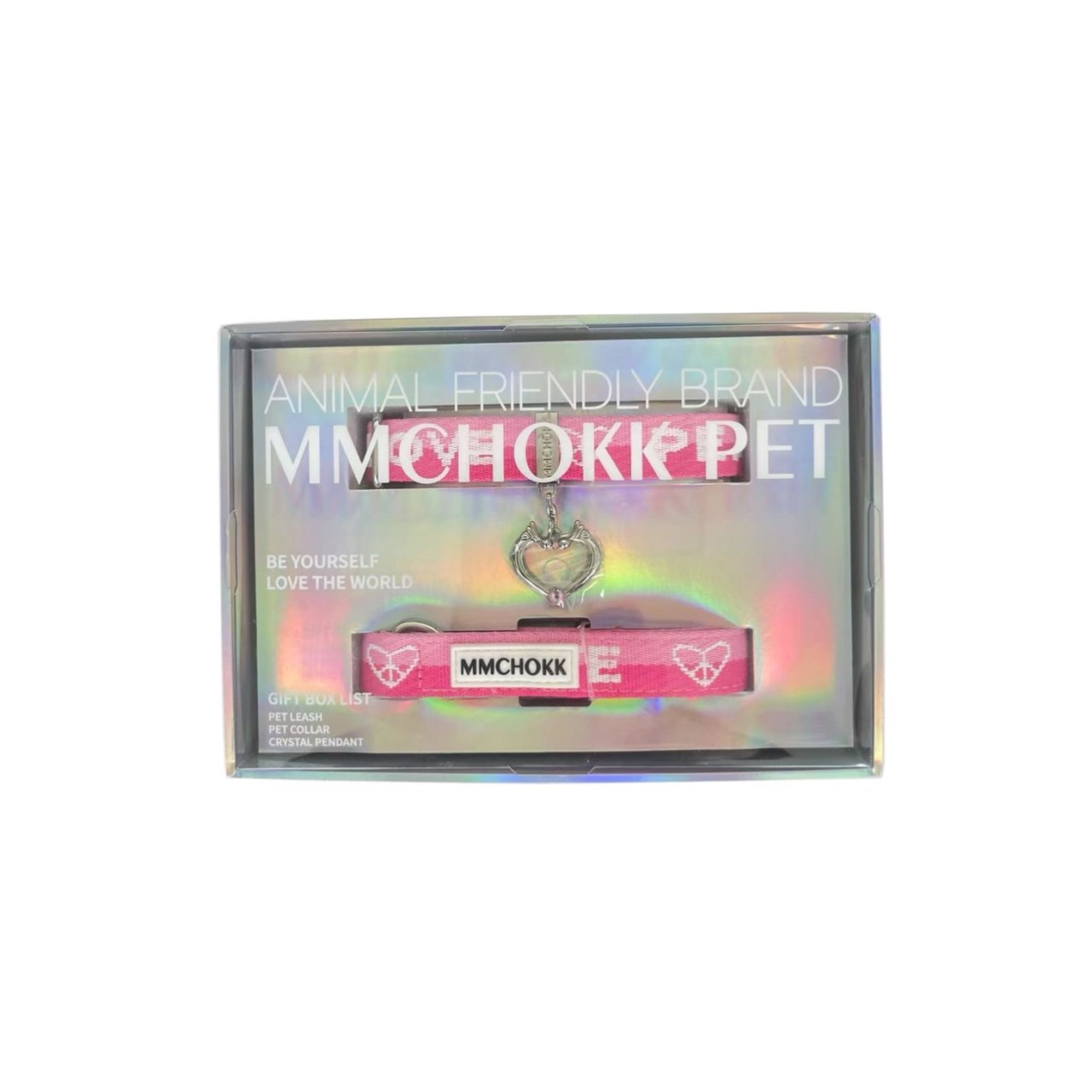 mmchokk- Love &peace 愛與和平項圈/牽繩禮盒系列 pink