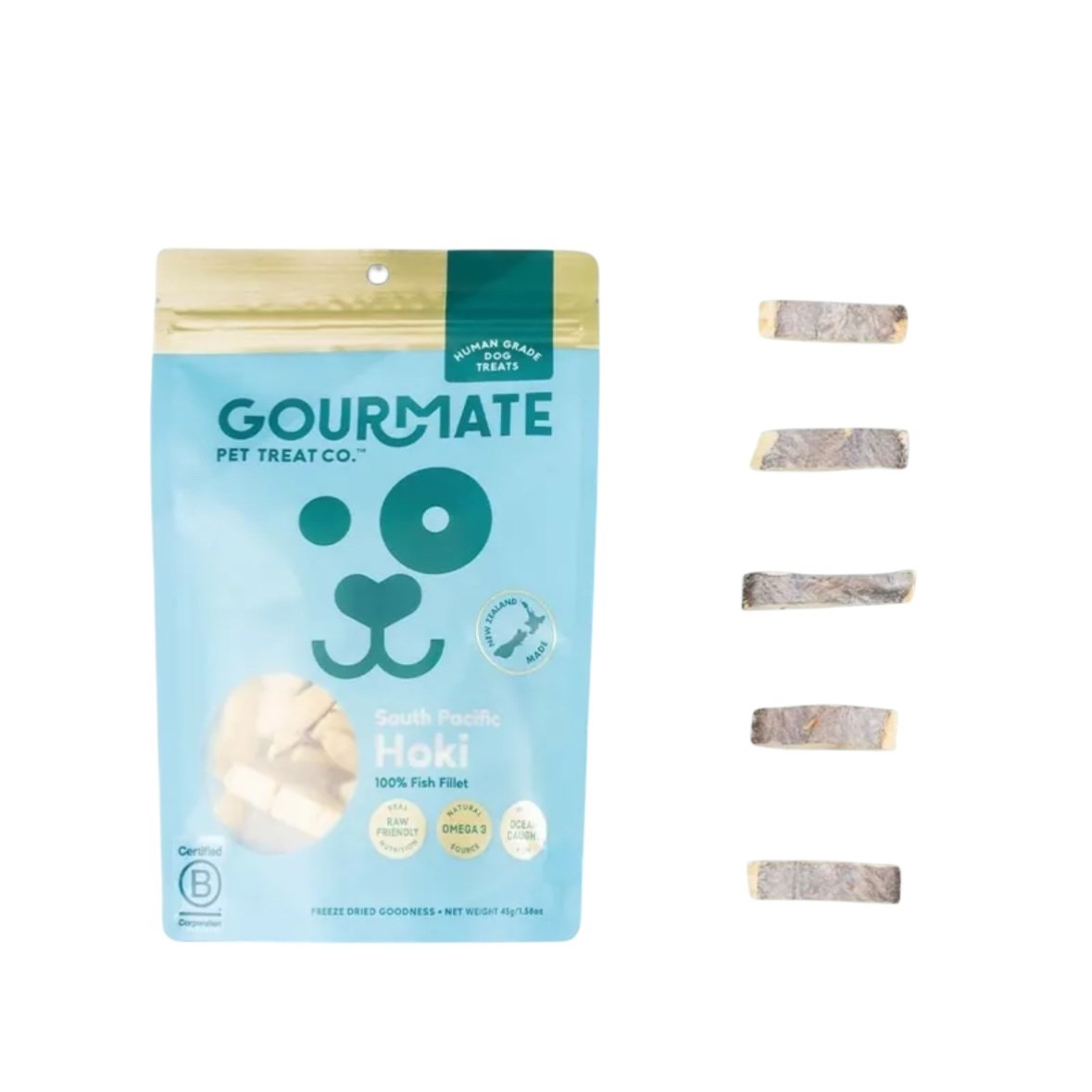 Gourmate｜深海鱈魚塊凍乾 (犬貓可食) 45g  |  輕盈高蛋白．Omega-3補給站
