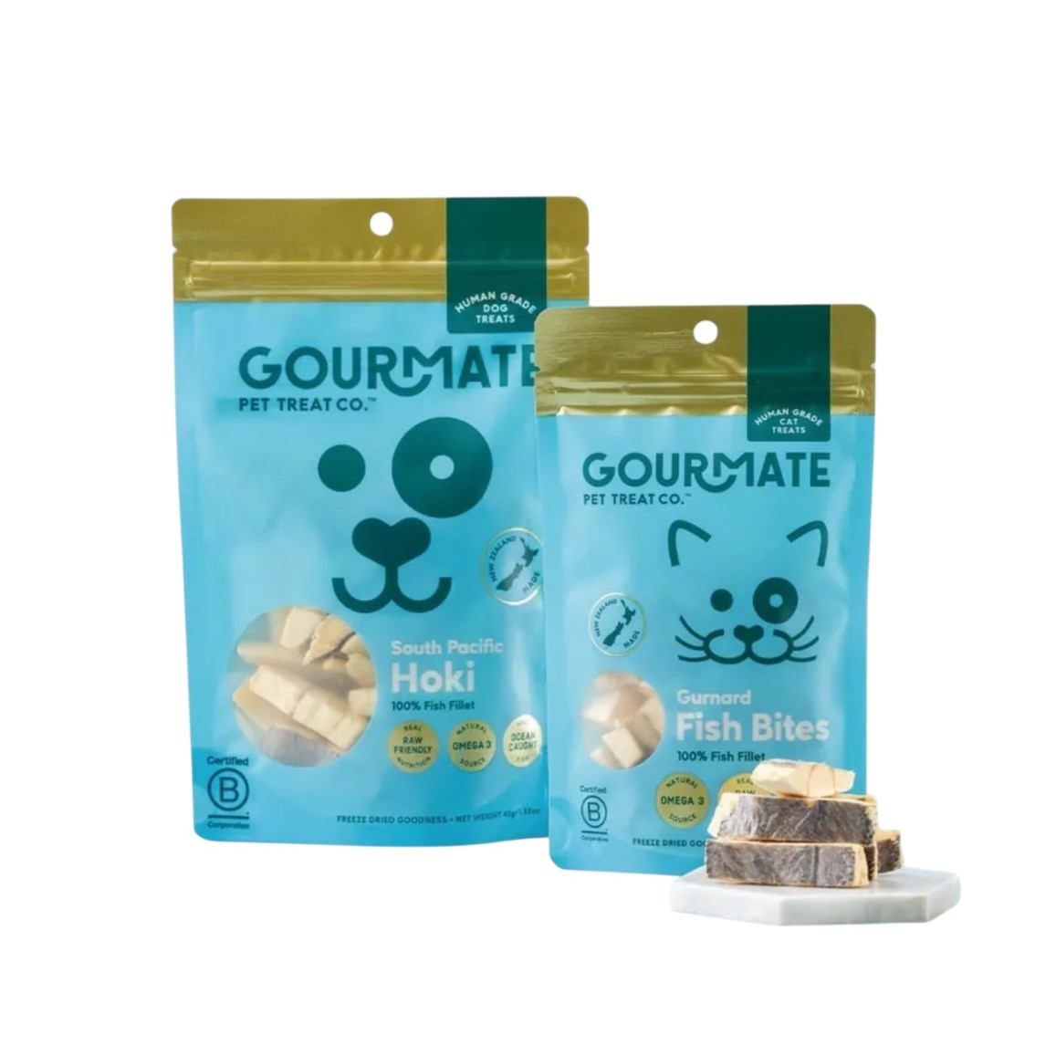 Gourmate｜深海鱈魚塊凍乾 (犬貓可食) 45g  |  輕盈高蛋白．Omega-3補給站