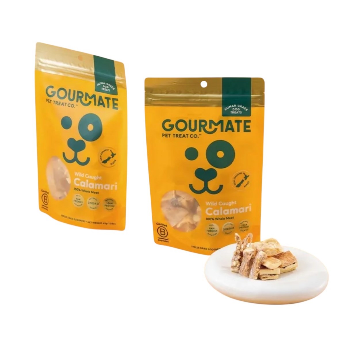Gourmate｜深海魷魚凍乾 (犬貓可食) 45g | 高蛋白低脂．訓練零食