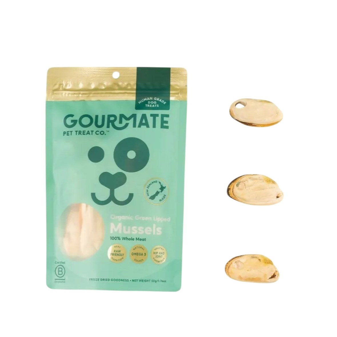 Gourmate｜綠唇貽貝凍乾 (犬貓可食) 50g | 關節保健．純淨超級食物